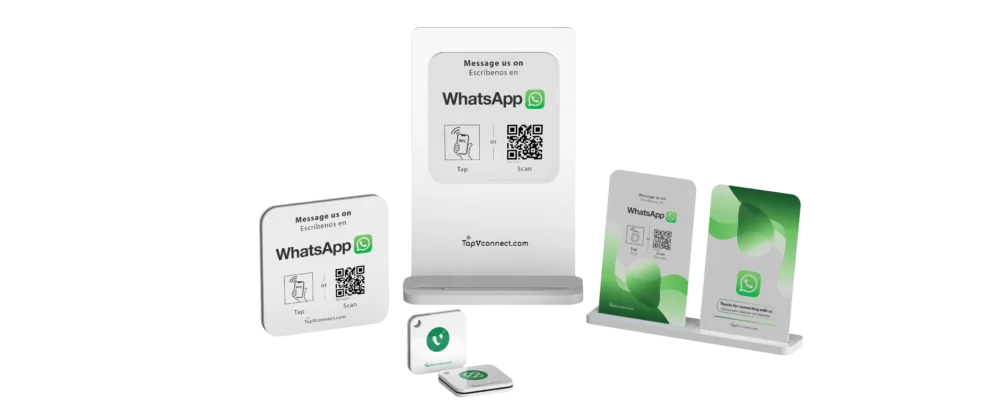 WhatsApp Bundle with NFC card stand sticker and keychain