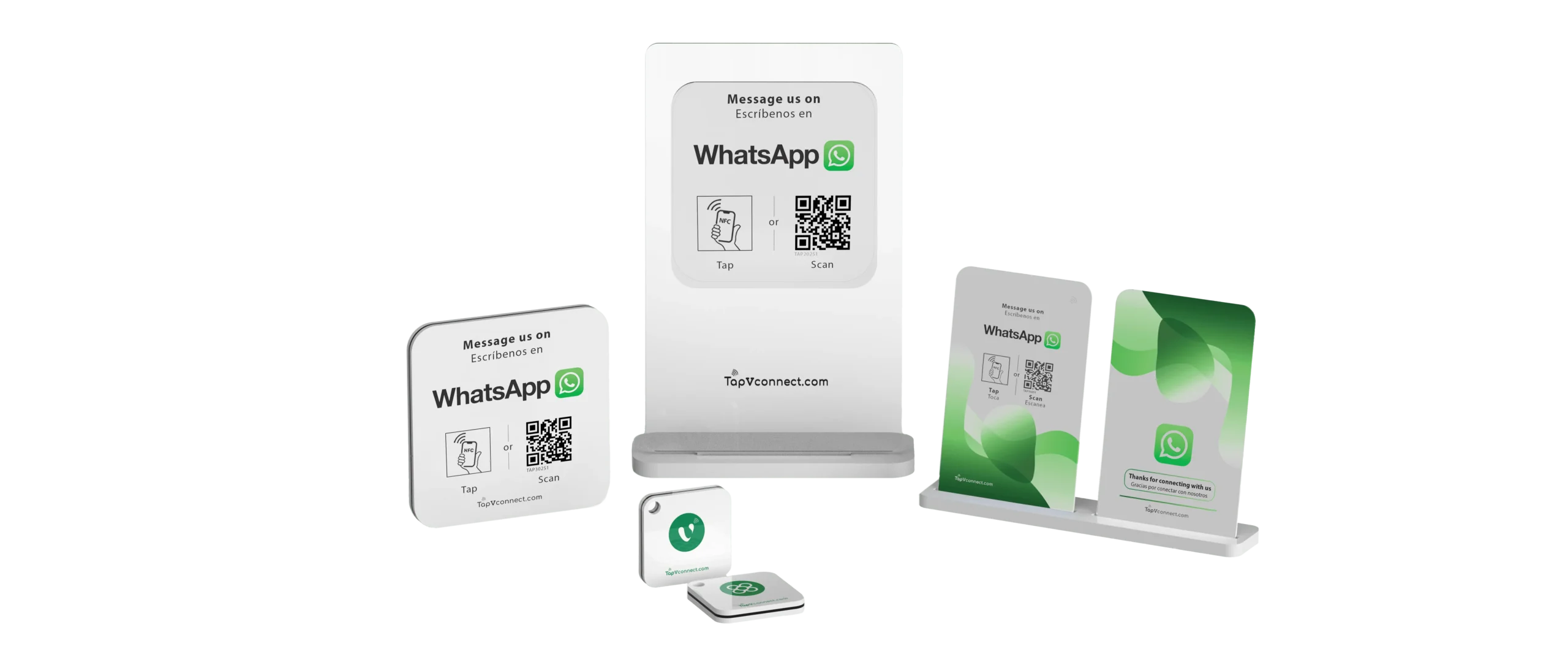 WhatsApp Bundle with NFC card stand sticker and keychain