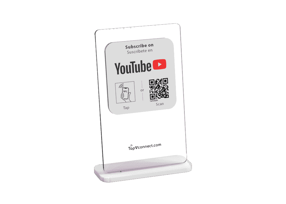 YouTube Stand with NFC and QR code for subscriber growth