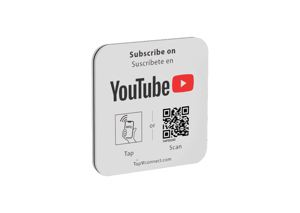 YouTube Sticker with NFC and QR code on laptop